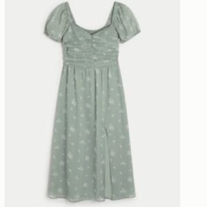 NWT Hollister Ruched Chiffon Midi Dress